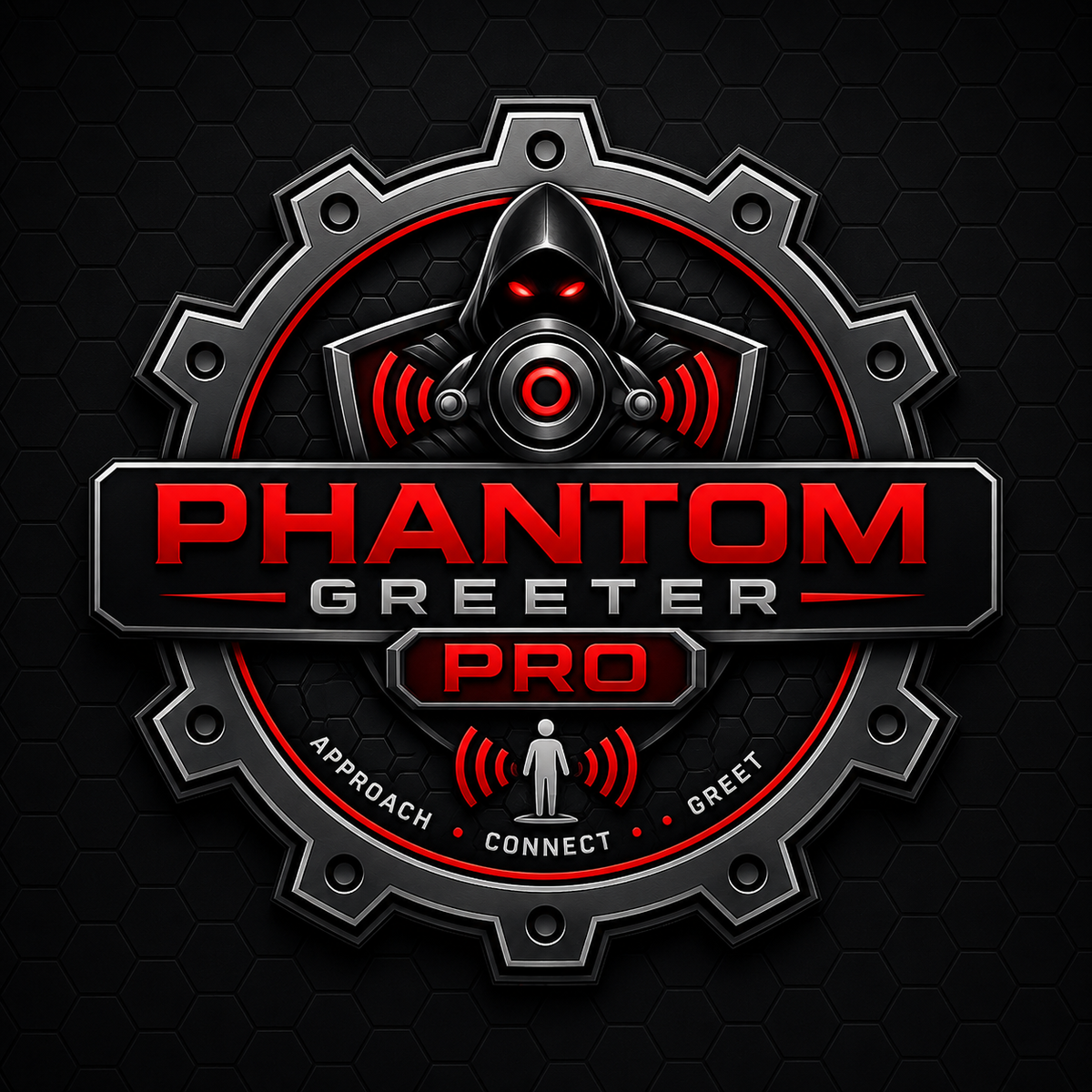 Phantom Greeter Pro logo badge for the Phantom Greeting Pro welcome system